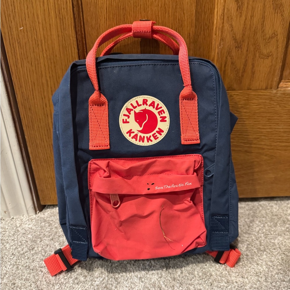 Fjallraven Kanken Backpack in Navy and Red
